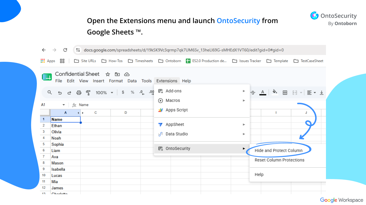 Step 1: Launch OntoSecurity from Extensions menu